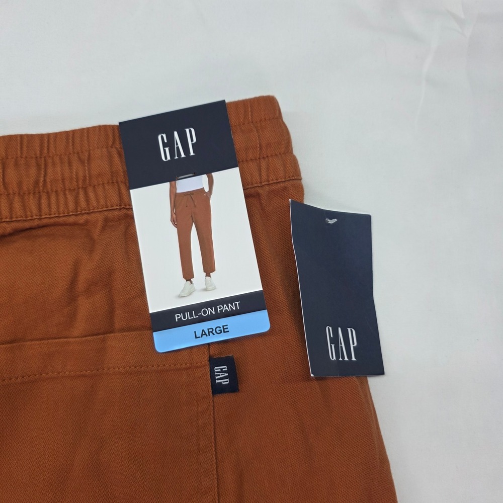 Gap Womens Pull-On Pants Ginger Bread Brown Drawstring Straight Leg Large NEW - Picture 6 of 7